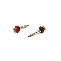 Roofing screw 4,8 x 35+EPDM inox with drill pointcolored RAL 8004