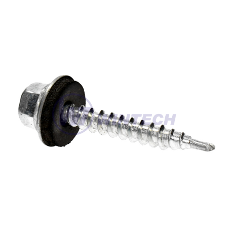 Roofing screw with EPDM 5,5x50 ZP1,5 - 5 mm steel, washer 16 mm