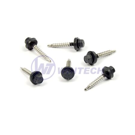 Roofing screw 4,8 x 35+EPDM inox with drill pointcolored RAL 7024