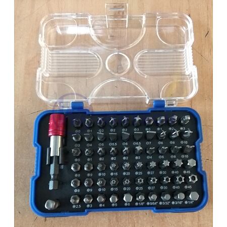 Bit set with magnetic bit holder 62 pcs