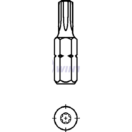 Bit T15 - 25mm, WINTECHHex Insert Bit 1/4" // Bit T15 - 25mm